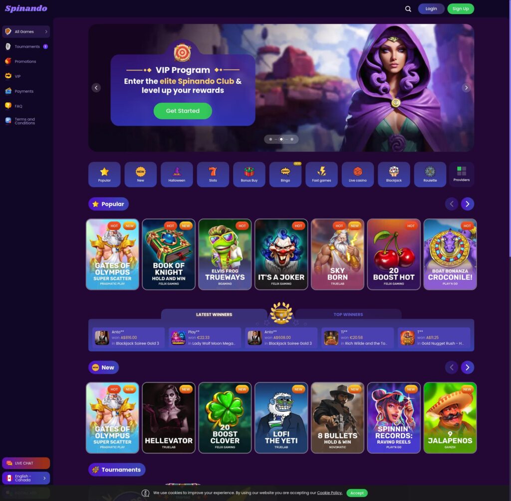 Spinando Casino Review